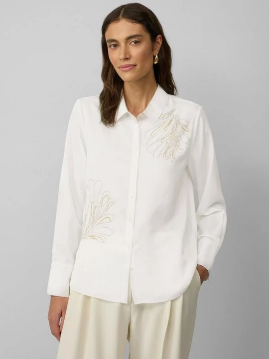 Foto van product Soepel vallende overhemdblouse met decoratieve kraalapplicaties s.Oliver crème