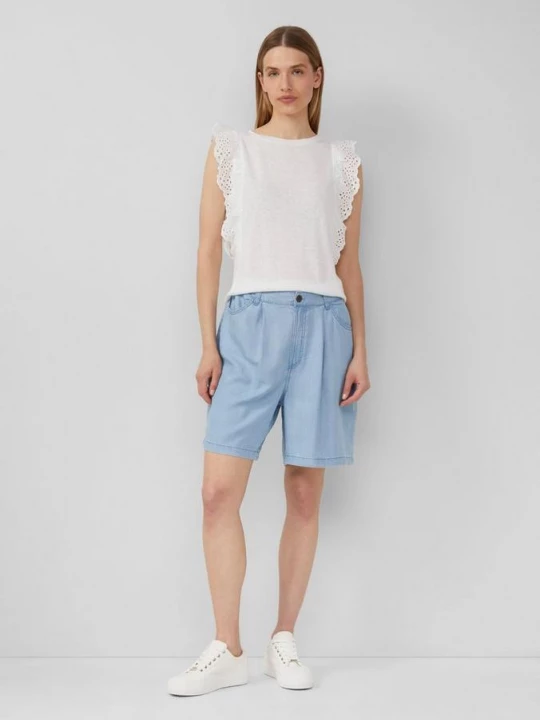 Foto van product Soepel vallende short van lyocell met elastische tailleband s.Oliver blauw