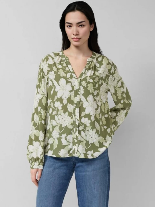 Foto van product Soepel vallende viscose blouse met all-over print s.Oliver