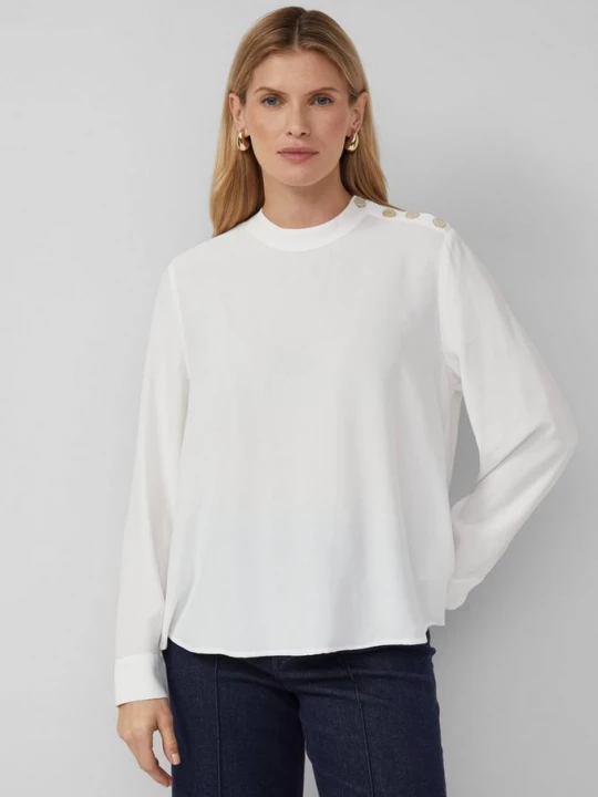 Foto van product Soepel vallende viscose blouse met knopen opzij s.Oliver crème
