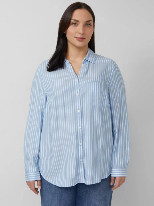 Foto van product Soepel vallende viscose blouse met omslag s.Oliver blauw