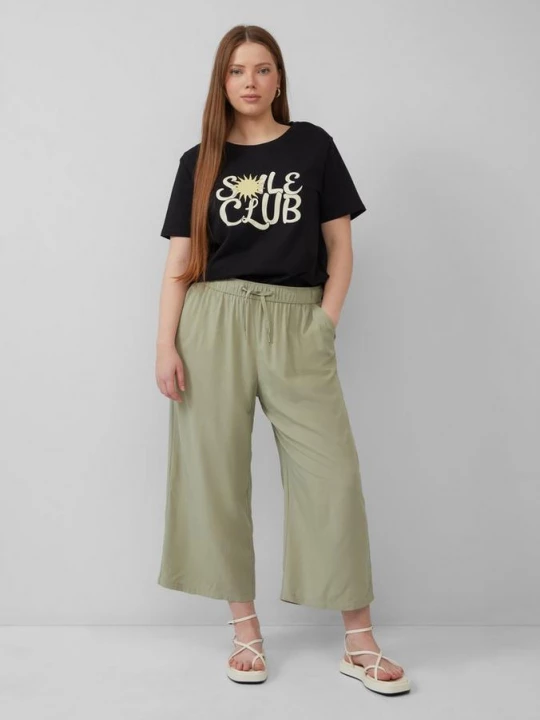 Foto van product Soepele culotte van viscose QS olijfgroen
