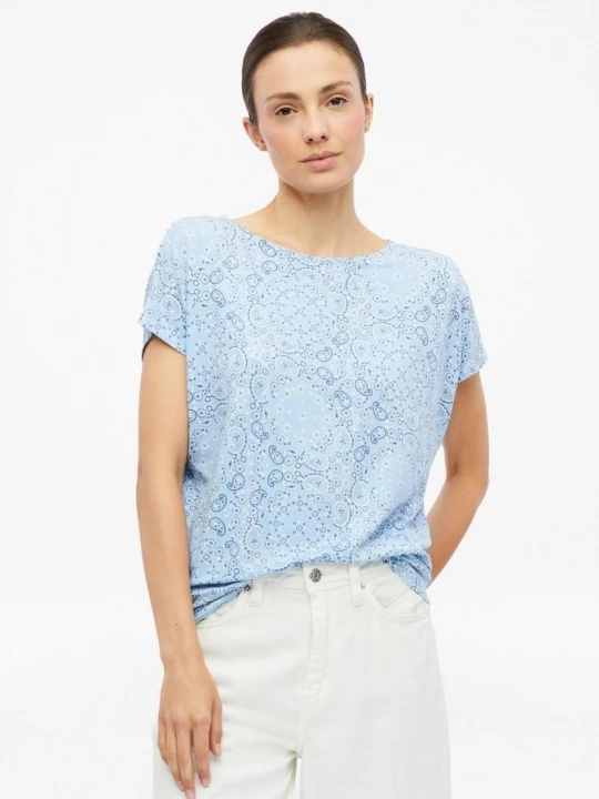 Foto van product Soepelvallend T-shirt met afgezakte schouders s.Oliver blauw