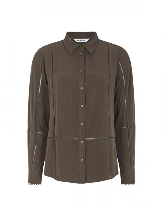 Foto van product Soft Rebels Blouse 'Edwina' donkerbruin