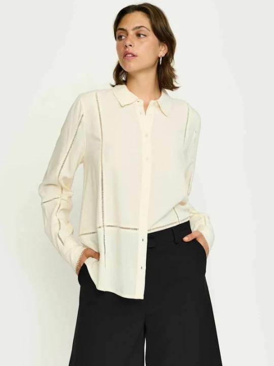 Foto van product Soft Rebels Blouse 'Edwina ' eierschaal