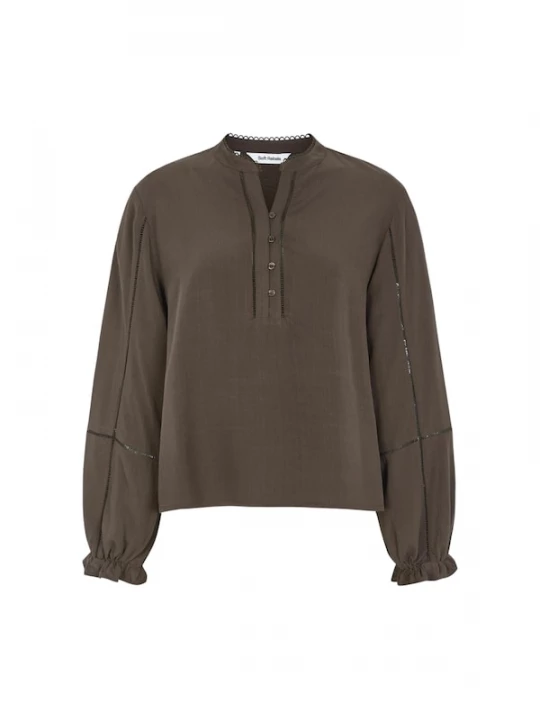 Foto van product Soft Rebels Blouse 'Edwina' mokka