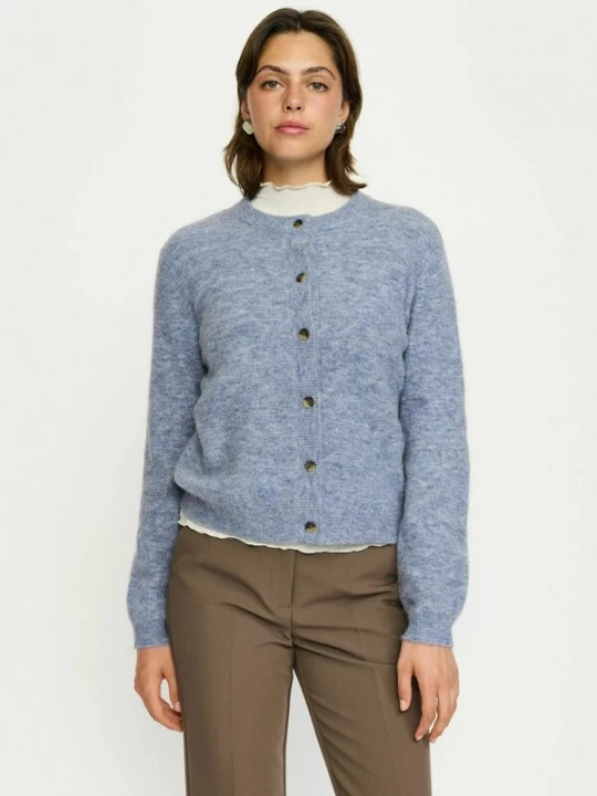 Foto van product Soft Rebels Gebreid vest ' SRAllison ' blauw gemêleerd