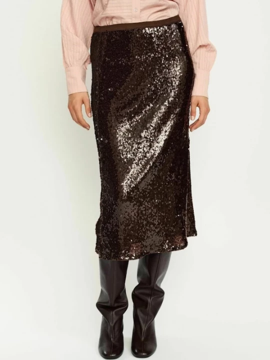 Foto van product Soft Rebels Rok 'Maddison' donkerbruin