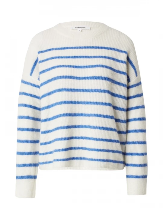 Foto van product Soft Rebels Trui 'SRHema' blauw / wit