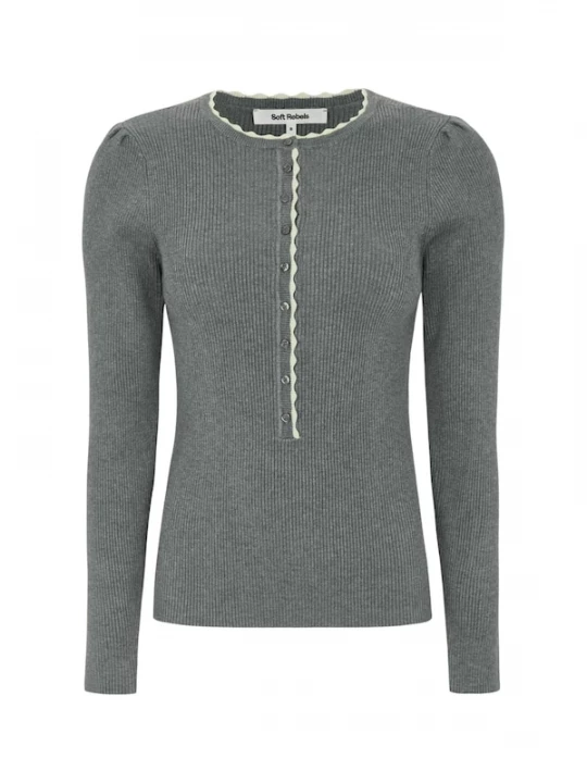 Foto van product Soft Rebels Trui 'SRJude' grijs / wit