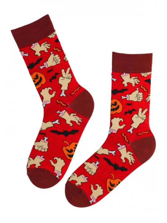 Foto van product Sokisahtel Sokken 'BOOZY Halloween socks' rood