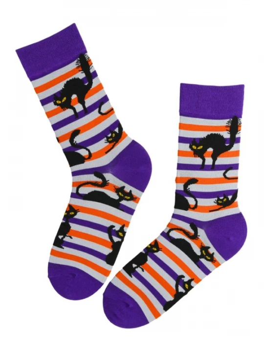 Foto van product Sokisahtel Sokken 'BRAMBLE striped halloween cat socks' gemengde kleuren