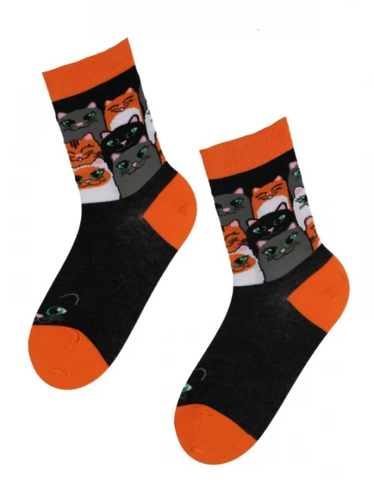 Foto van product Sokisahtel Sokken 'CATS PARTY funky colourful socks with cats' gemengde kleuren