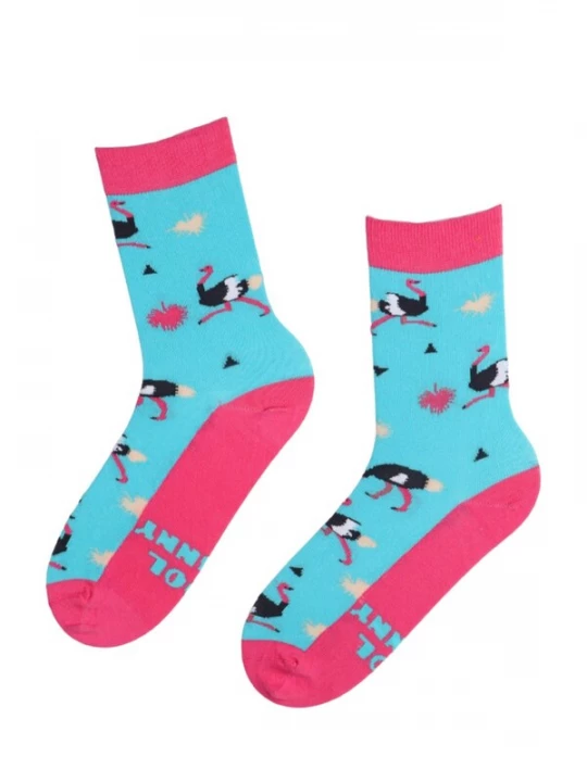 Foto van product Sokisahtel Sokken 'COOL GRANNY cotton Mother's Day socks with ostriches' gemengde kleuren