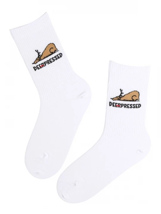 Foto van product Sokisahtel Sokken 'DEPRESSED' wit