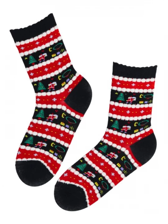 Foto van product Sokisahtel Sokken 'EIRAL striped cotton Christmas socks' gemengde kleuren
