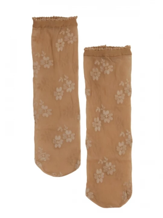 Foto van product Sokisahtel Sokken 'FIORELLA floral sheer socks' beige