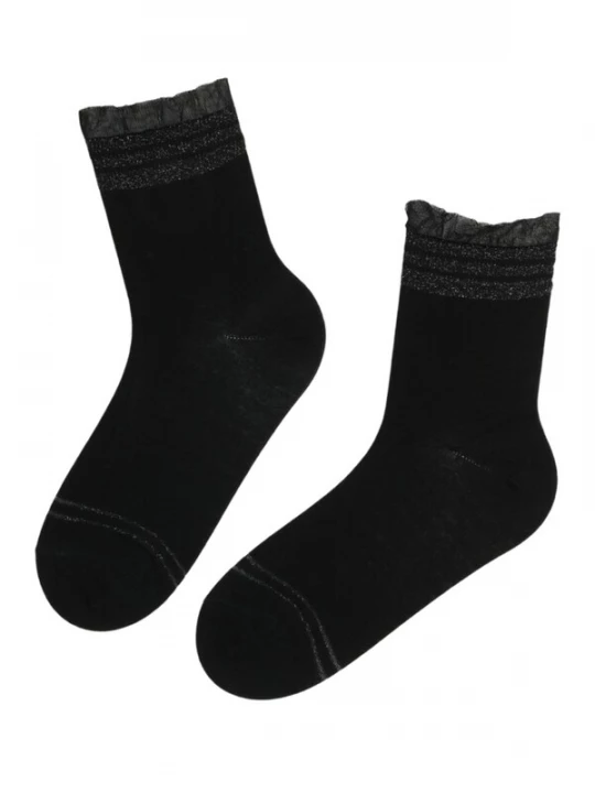 Foto van product Sokisahtel Sokken 'GABRIELLE socks with a sparkly edge' zwart