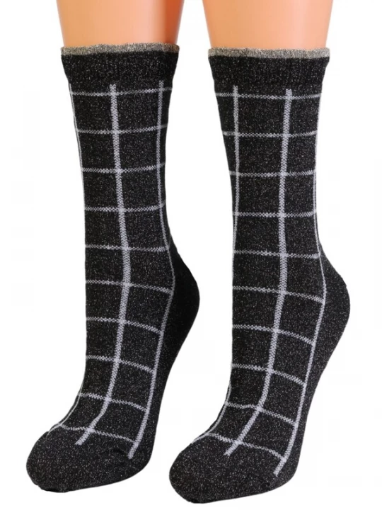 Foto van product Sokisahtel Sokken 'HEAVEN plaid glittery socks' zwart