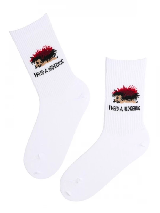 Foto van product Sokisahtel Sokken 'HEDGEHUG cotton socks' wit