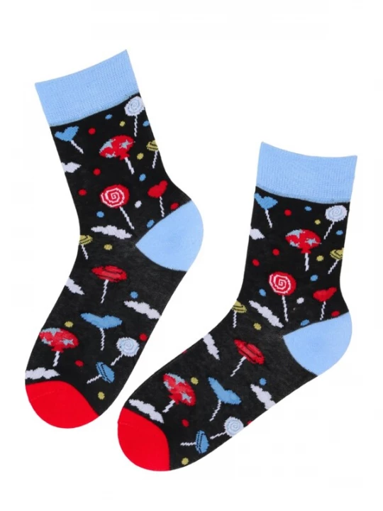 Foto van product Sokisahtel Sokken 'ISOLDE cotton socks with lollipops' zwart