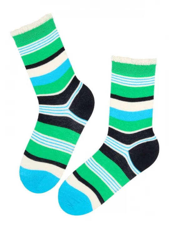 Foto van product Sokisahtel Sokken 'IVY striped cotton socks' gemengde kleuren