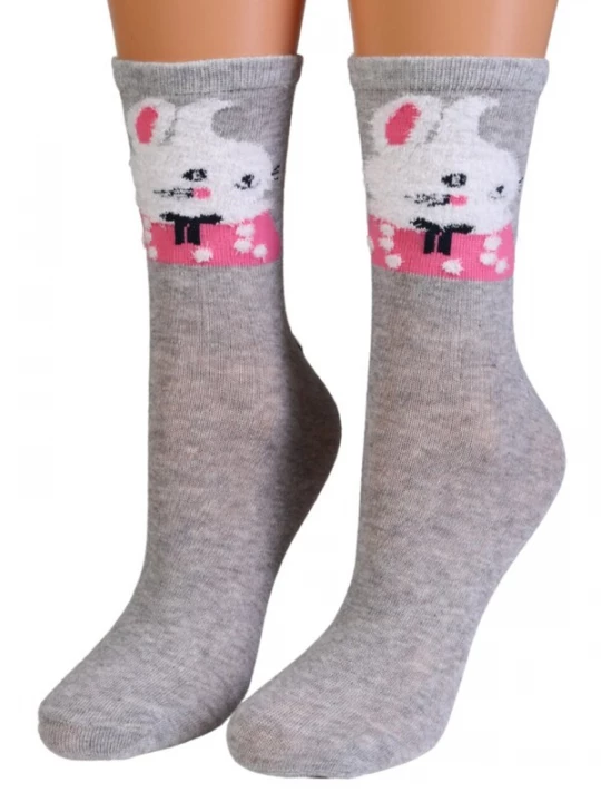 Foto van product Sokisahtel Sokken 'JAYLA cotton socks with bunnies' grijs