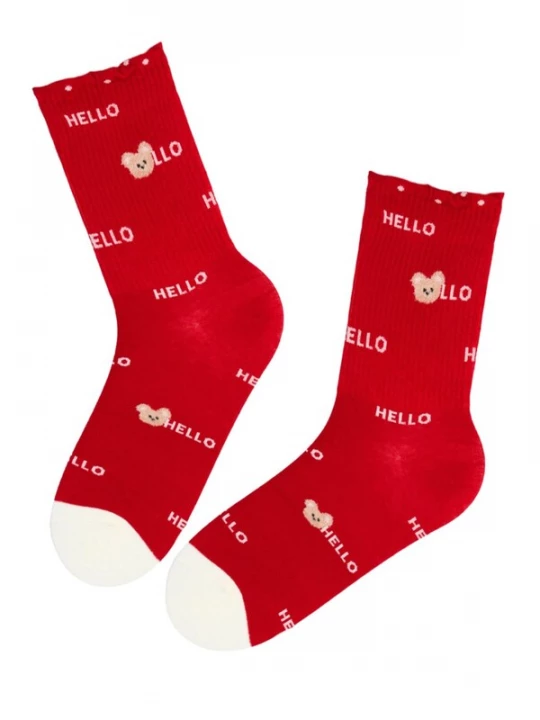 Foto van product Sokisahtel Sokken 'LUANA chequered cotton socks' rood