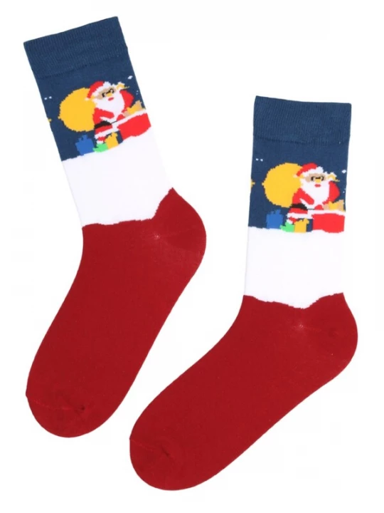 Foto van product Sokisahtel Sokken 'MARIO socks with Santas' rood