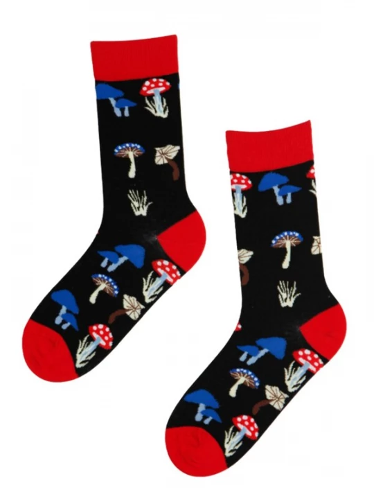 Foto van product Sokisahtel Sokken 'MUSHROOM cotton socks' zwart
