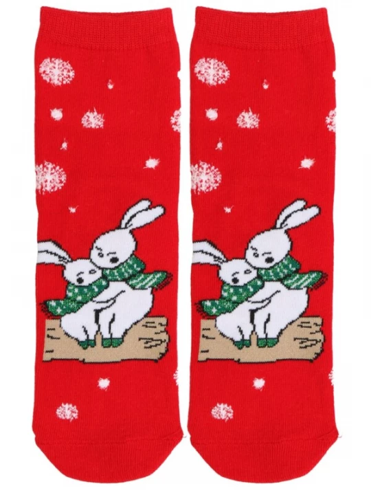 Foto van product Sokisahtel Sokken 'NATALE Christmas socks with bunnies' rood
