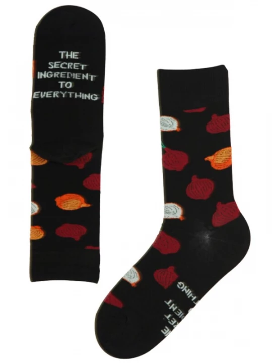Foto van product Sokisahtel Sokken 'ONIONS cotton socks with a message' zwart