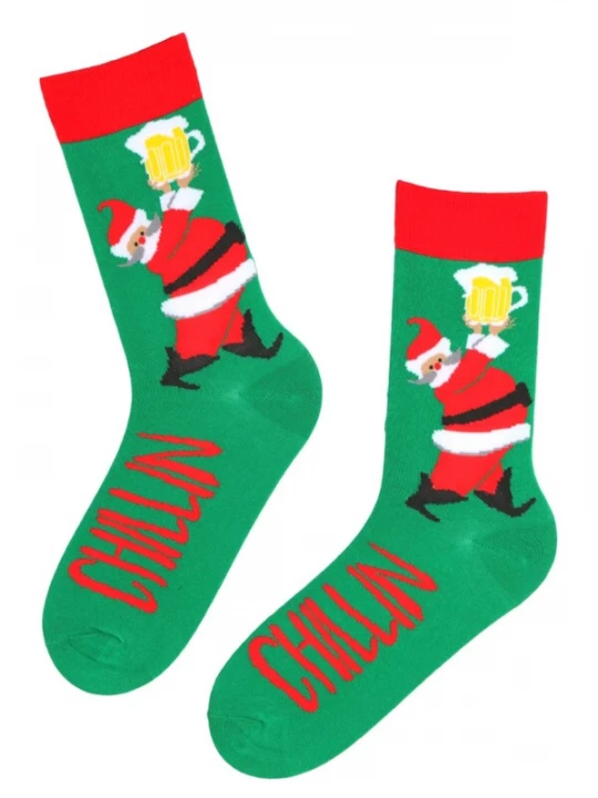 Foto van product Sokisahtel Sokken 'PAX Christmas socks with Santa' groen