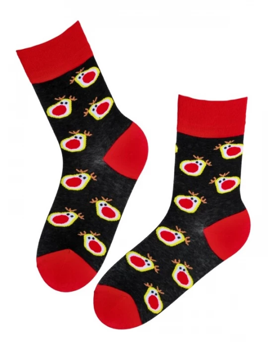 Foto van product Sokisahtel Sokken 'PAXTON Christmas avocado cotton socks' rood