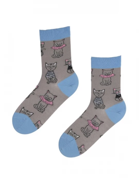 Foto van product Sokisahtel Sokken 'READY cotton socks with cats' gemengde kleuren