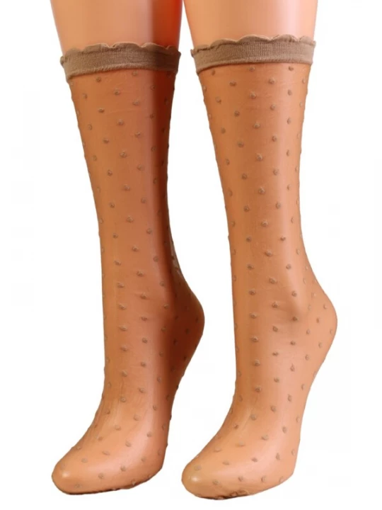 Foto van product Sokisahtel Sokken 'SCARLETT sheer socks with dots' beige