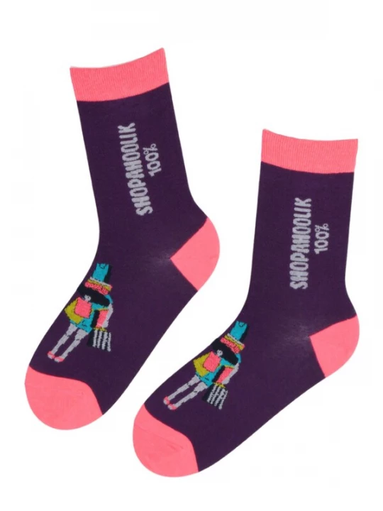 Foto van product Sokisahtel Sokken 'SHOPAHOOLIK cotton socks' lila