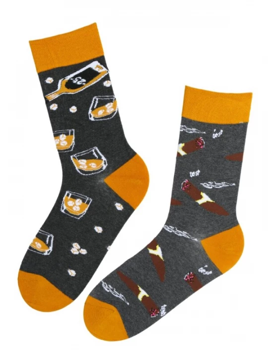 Foto van product Sokisahtel Sokken 'SIMON cotton socks with flamingos' grijs