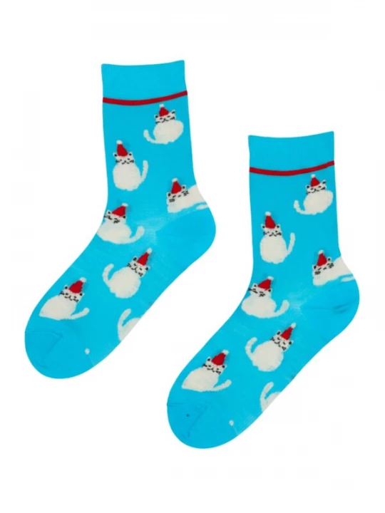 Foto van product Sokisahtel Sokken 'SNOWCAT merino wool socks with cats' blauw