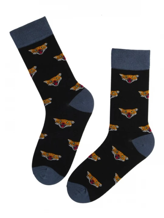 Foto van product Sokisahtel Sokken 'SOLOMON leopard print cotton socks' zwart