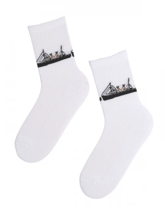 Foto van product Sokisahtel Sokken 'SUUR TÕLL socks with a ship' wit