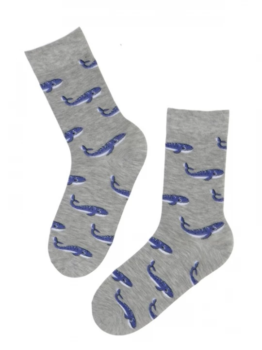 Foto van product Sokisahtel Sokken 'THEODOR men's socks with whales' grijs