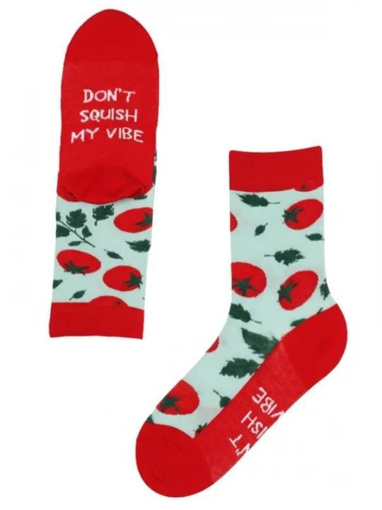 Foto van product Sokisahtel Sokken 'TOMATOES cotton socks with a message' gemengde kleuren