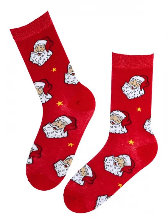 Foto van product Sokisahtel Sokken 'URMAS cotton socks with Santas' rood
