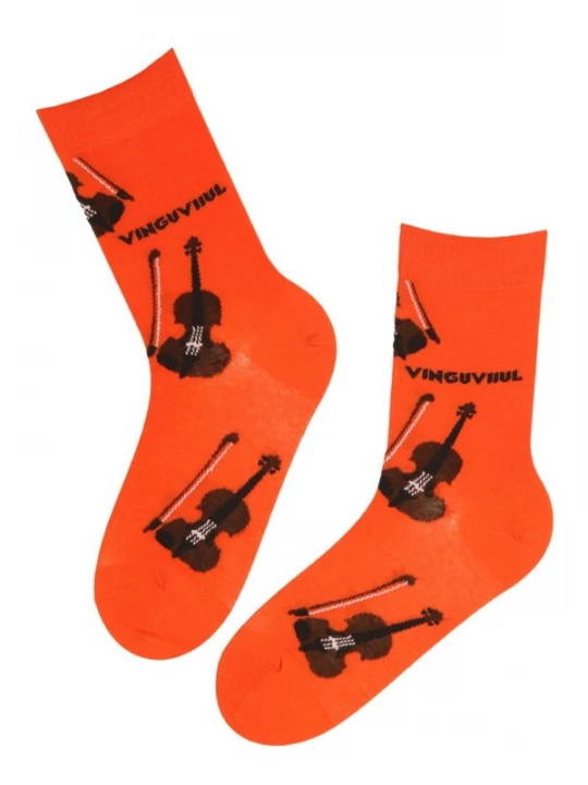 Foto van product Sokisahtel Sokken 'VINGUVIIUL socks with violins' oranje