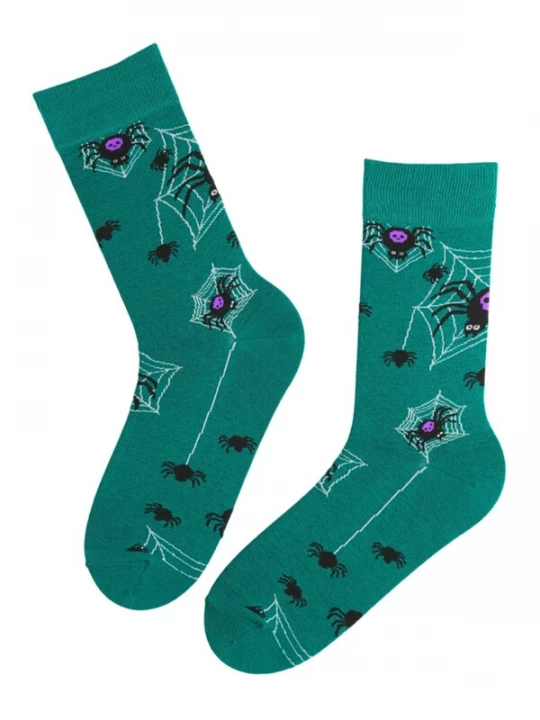 Foto van product Sokisahtel Sokken 'VOODOO Halloween socks with spiders' groen