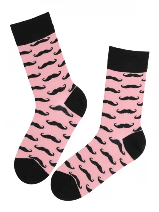Foto van product Sokisahtel Sokken 'VUNTS men's cotton socks with moustache pattern' pink