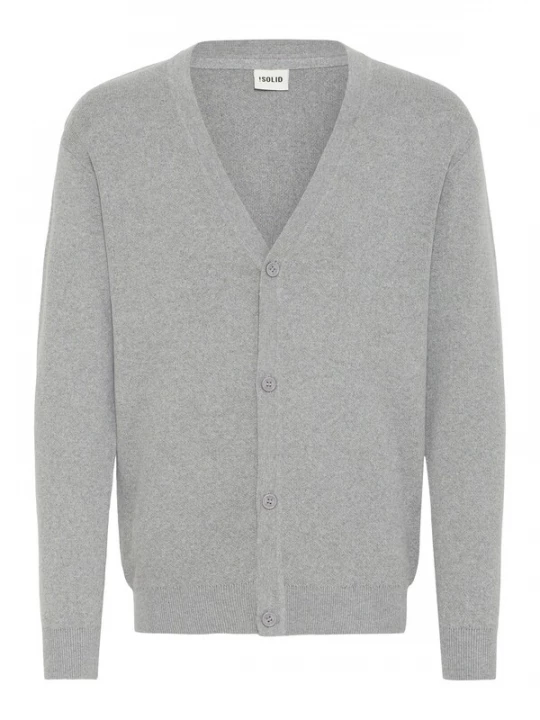 Foto van product !Solid Gebreid vest 'Finto' grijs gemêleerd