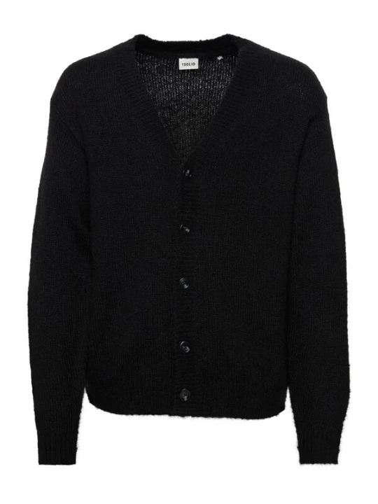 Foto van product !Solid Gebreid vest 'Hamed' zwart