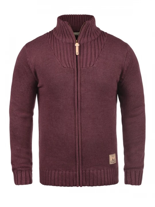 Foto van product !Solid Gebreid vest 'Poul' bruin / bordeaux